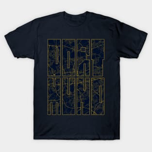 Dortmund, Germany City Map Typography - Gold Art Deco T-Shirt